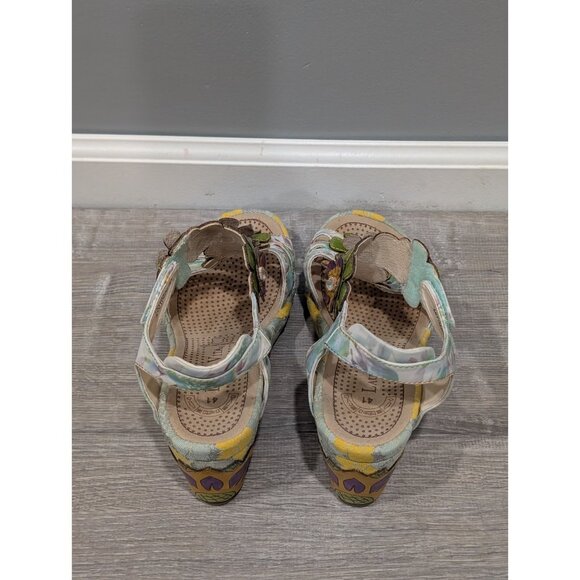 Laura Vita Jacsmino Fleur Wedge Sandals Multicolor Floral Boho Sparkle Sz 41 - Picture 4 of 16